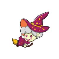 cute witch vector illustration mascot design