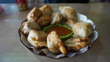 fried tofu with savory flour photo