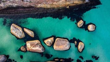 Aerial footage of the Elephant Rocks of the William Bay National Park WA photo