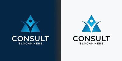 Consulting logo triangle gradient blue vector