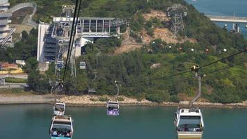 Ngong Ping cable car with Scenic Hill in background