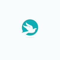 diseño de vector de logotipo de pájaro, icono de amante de pájaros, pájaro de paloma en ilustración de vector de círculo.