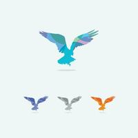 colorido diseño vectorial del logotipo del águila, icono amante de los pájaros, ilustración vectorial del pájaro halcón. vector