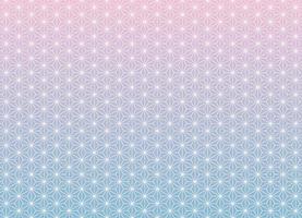 Asanoha Japanese traditional pattern with gentle feminine blue pink gradient color background. Use for fabric, textile, cover, wrapping, decoration elements. vector