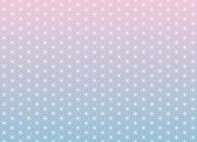 Asanoha Japanese traditional pattern with gentle feminine blue pink gradient color background. Use for fabric, textile, cover, wrapping, decoration elements. vector