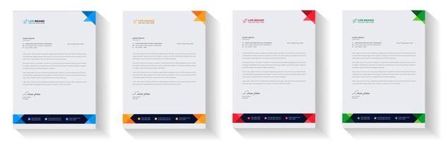 corporate modern letterhead design template with yellow, blue, green and red color. creative modern letter head design template for your project. letterhead, letter head, Business letterhead design. vector