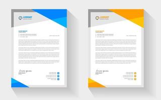 corporate modern business letterhead design template with yellow and blue colors. creative modern letterhead design template for your project. letter head, letterhead, business letterhead design. vector
