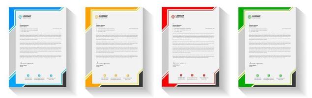 corporate modern letterhead design template with yellow, blue, green and red color. creative modern letter head design template for your project. letterhead, letter head, Business letterhead design. vector