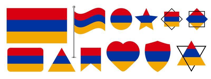 Armenia flag design. Armenia national flag vector design set. Armenia flag vector illustration