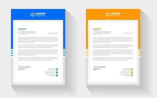 corporate modern business letterhead design template with yellow and blue colors. creative modern letterhead design template for your project. letter head, letterhead, business letterhead design. vector