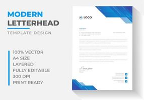 corporate modern business  letterhead design template with blue color. creative modern letter head design template for your project. letterhead, letter head, simple  business letterhead design. vector