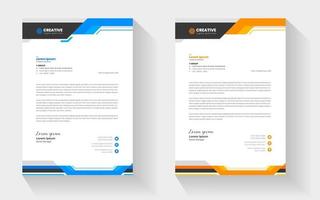 corporate modern business letterhead design template with yellow and blue colors. creative modern letterhead design template for your project. letter head, letterhead, business letterhead design. vector