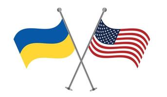 Ukraine and USA flag vector illustration