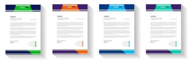 Modern Medical Doctor healthcare letterhead Design Template with green, blue, orange color. corporate modern letterhead design template. letter head design. doctor letterhead. medical letterhead vector