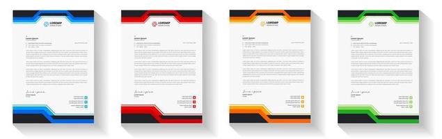 corporate modern letterhead design template with yellow, blue, green and red color. creative modern letter head design template for your project. letterhead, letter head, Business letterhead design. vector