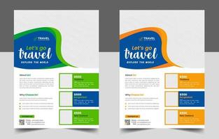 Tour and Travel flyer. travel flyer. tour and travel flyer or Brochure Template Business concept.  Flyer design for Tour and Travel Business concept. vector