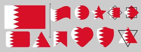 Bahrain flag design. Bahrain national flag vector design set. Bahrain flag vector illustration