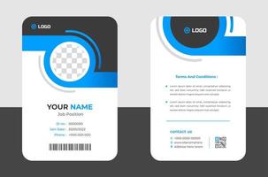 Modern and clean business id card template. professional id card design template with blue color. corporate modern business id card design template. Company employee id card template. vector