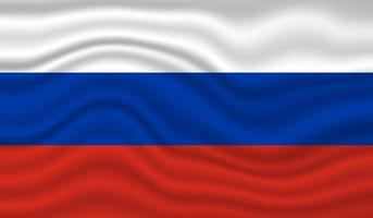 diseño vectorial de la bandera nacional de rusia. rusia bandera 3d ondeando fondo vector ilustración