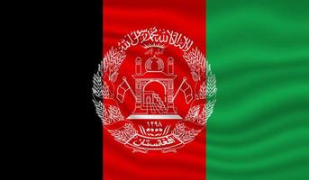 diseño vectorial de la bandera nacional de afganistán. afganistán bandera 3d ondeando fondo vector ilustración