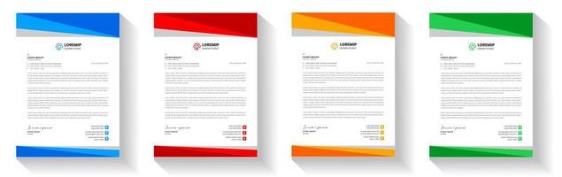 corporate modern letterhead design template with yellow, blue, green and red color. creative modern letter head design template for your project. letterhead, letter head, Business letterhead design. vector