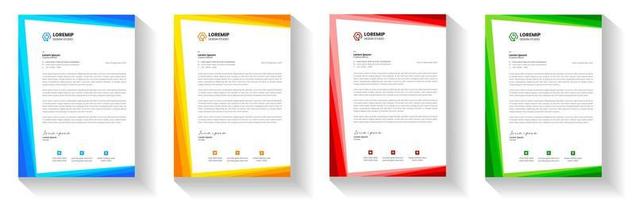 corporate modern letterhead design template with yellow, blue, green and red color. creative modern letter head design template for your project. letterhead, letter head, Business letterhead design. vector