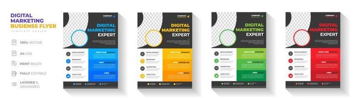 Corporate business flyer template design. digital marketing agency flyer, business marketing flyer. grow your business digital marketing new flyer. digital marketing flyer vector