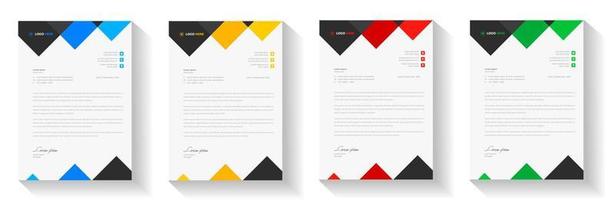 corporate modern letterhead design template with yellow, blue, green and red color. creative modern letter head design template for your project. letterhead, letter head, Business letterhead design. vector