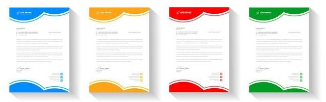 corporate modern letterhead design template with yellow, blue, green and red color. creative modern letter head design template for your project. letterhead, letter head, Business letterhead design. vector