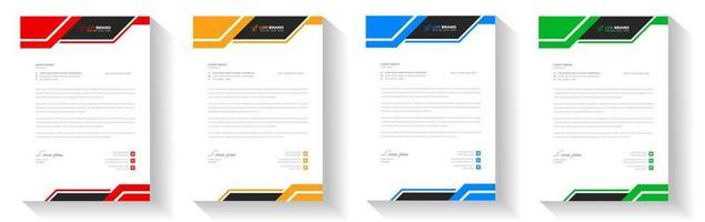 corporate modern letterhead design template with yellow, blue, green and red color. creative modern letter head design template for your project. letterhead, letter head, Business letterhead design. vector