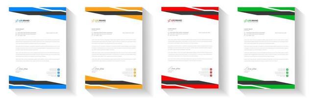 corporate modern letterhead design template with yellow, blue, green and red color. creative modern letter head design template for your project. letterhead, letter head, Business letterhead design. vector