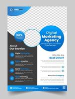 Corporate business flyer template design. digital marketing agency flyer, business marketing flyer. grow your business digital marketing new flyer. digital marketing flyer vector