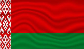 diseño vectorial de la bandera nacional de bielorrusia. Bielorrusia bandera 3d ondeando fondo vector ilustración