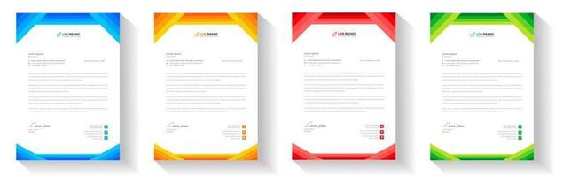 corporate modern letterhead design template with yellow, blue, green and red color. creative modern letter head design template for your project. letterhead, letter head, Business letterhead design. vector