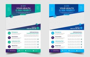 Modern Medical Flyer Template Design. Healthcare business flyer Template, Medical and healthcare modern flyer template. health doctor flyer design. vector