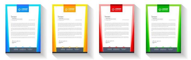 corporate modern letterhead design template with yellow, blue, green and red color. creative modern letter head design template for your project. letterhead, letter head, Business letterhead design. vector