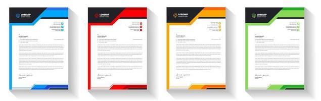 corporate modern letterhead design template with yellow, blue, green and red color. creative modern letter head design template for your project. letterhead, letter head, Business letterhead design. vector