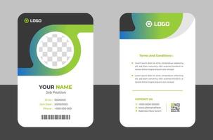 Modern and clean business id card template. professional id card design template with green color. corporate modern business id card design template. Company employee id card template. vector