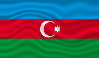 diseño vectorial de la bandera nacional de azerbaiyán. azerbaiyán bandera 3d ondeando fondo vector ilustración