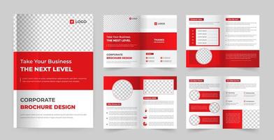 8 Pages Creative Business Brochure design.  Business Brochure design. 8 Pages Creative Business Brochure with modern abstract design. Minimal and clean  business brochure design. vector