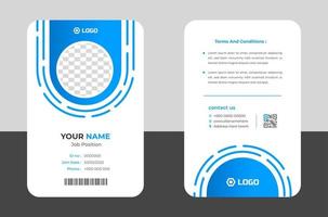 Modern and clean business id card template. professional id card design template with blue color. corporate modern business id card design template. Company employee id card template. vector