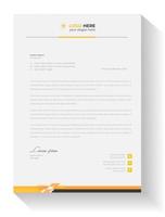 plantilla de diseño de membrete empresarial moderno corporativo con color amarillo. plantilla de diseño de encabezado de carta moderna y creativa para su proyecto. membrete, membrete, diseño de membrete simple. vector