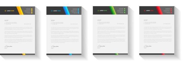 corporate modern letterhead design template with yellow, blue, green and red color. creative modern letter head design template for your project. letterhead, letter head, Business letterhead design.