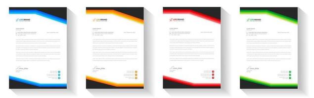 corporate modern letterhead design template with yellow, blue, green and red color. creative modern letter head design template for your project. letterhead, letter head, Business letterhead design. vector