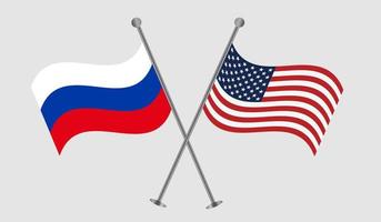 USA and Russia flag vector illustration