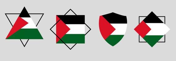 bandera de palestina. Conjunto de diseño de vector de bandera nacional palestina.