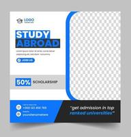 Study abroad modern social media post  banner template vector