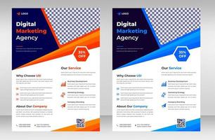 Corporate business flyer template design. digital marketing agency flyer, business marketing flyer. grow your business digital marketing new flyer. digital marketing flyer vector