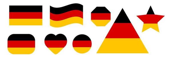 Ilustración de vector de bandera de Alemania. Ilustración de vector de conjunto de bandera nacional de Alemania. ilustración de la bandera de alemania. bandera nacional oficial de alemania.