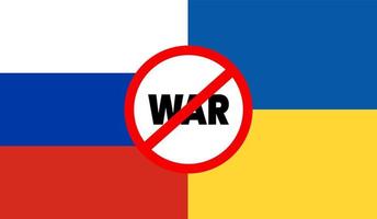 Ukraine and Russia flag no war concept vector illustration